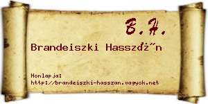 Brandeiszki Hasszán névjegykártya